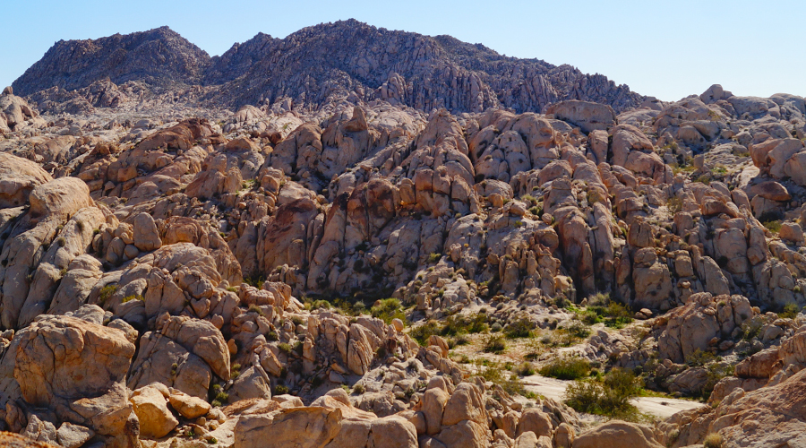 view of endless rock scrambling in joshua tree