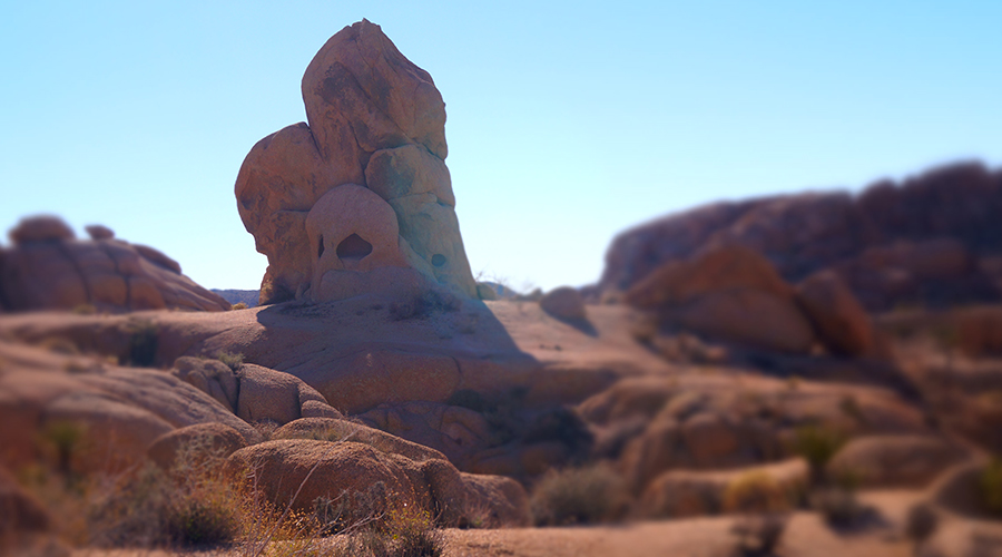 unique rock formation found while hiking in joshua tree