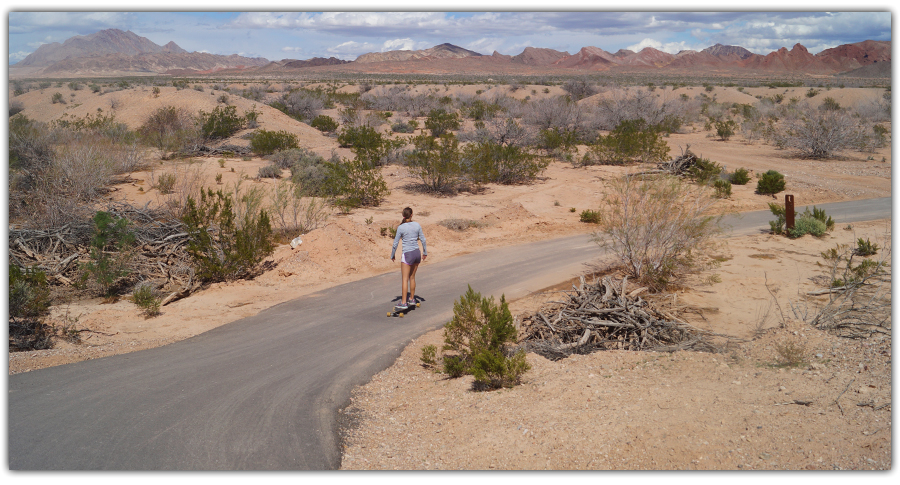 the trail heading towards red mountains