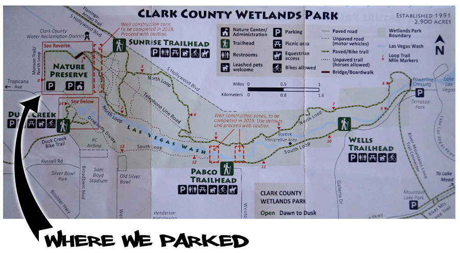 map of the wetlands loop paved trail