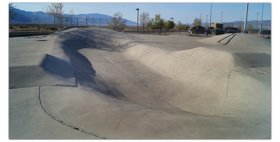 smooth banked turns at the skate park in hawthorne