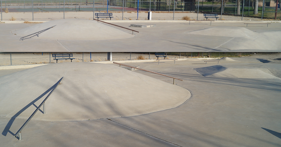 obstacles at the hawthorne skatepark