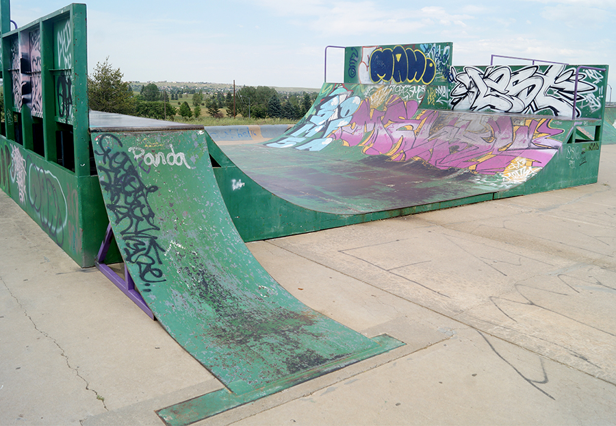 metal ramps at the Cheyenne Skatepark