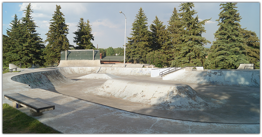 The large bowl at the Laramie Skatepark