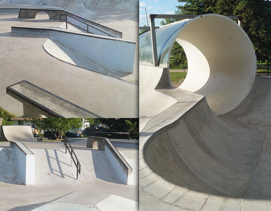 Rails, ledges and tunnels at the Laramie Wyoming skatepark