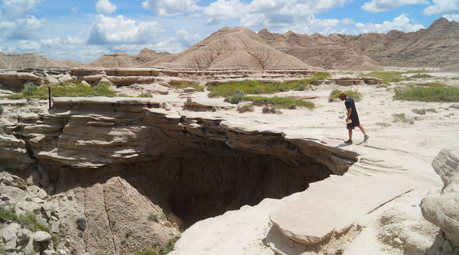 looking over the edge of the unique geology of the toadstool area