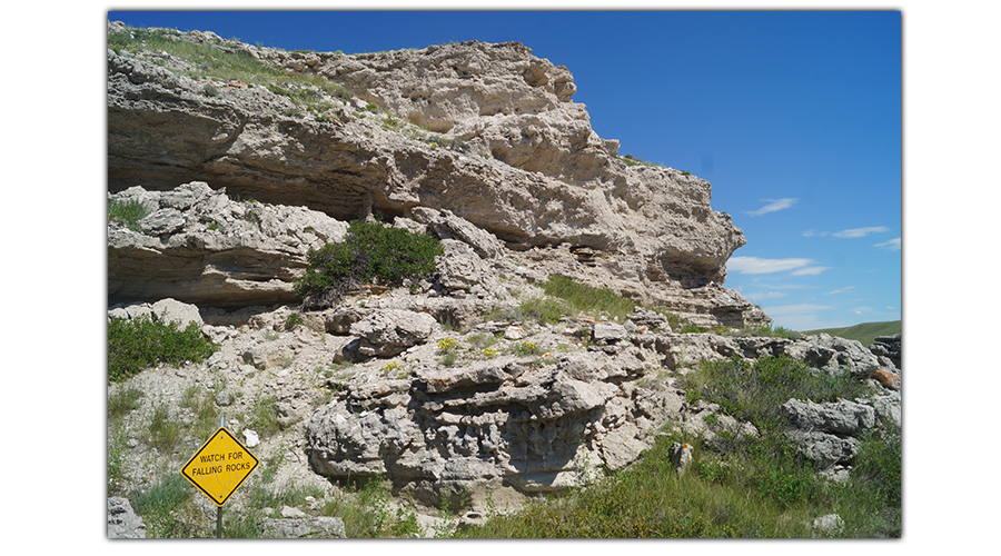 layered sediment at agate fossil beds