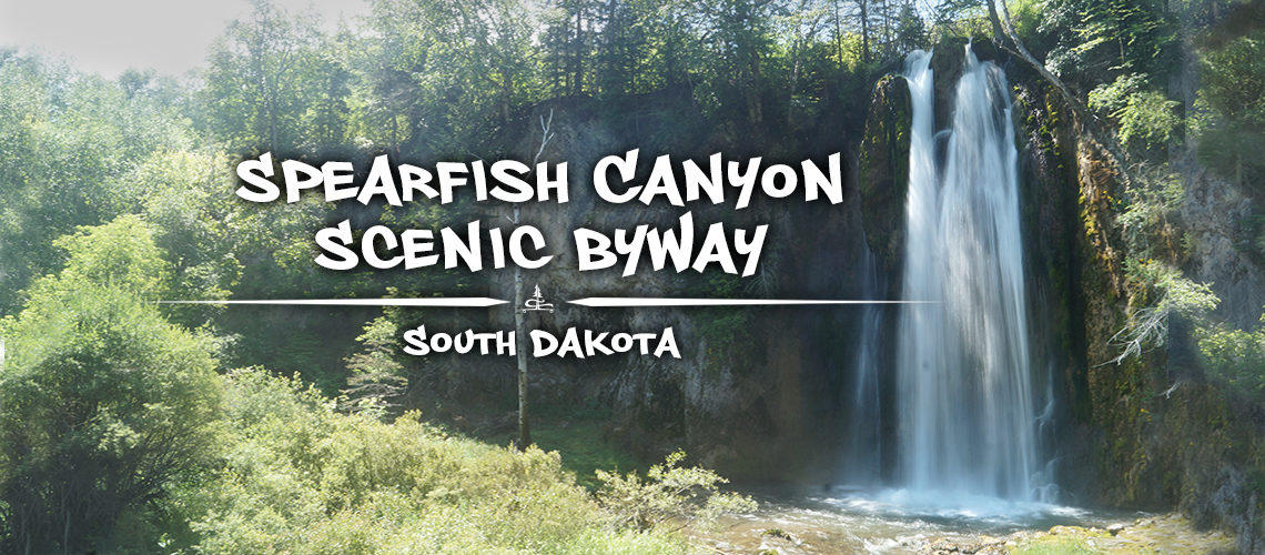 beautiful waterfall on spearfish canyon scenic byway