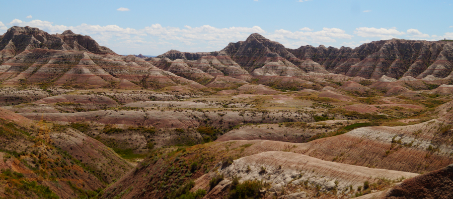 stunning landscape of striated badlands