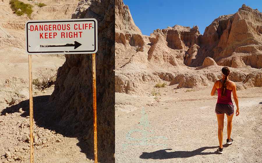 badlands cliffs along the trail