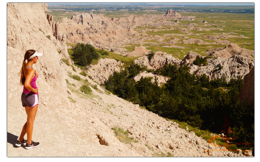 overlook from end of hiking trail in badlands national park