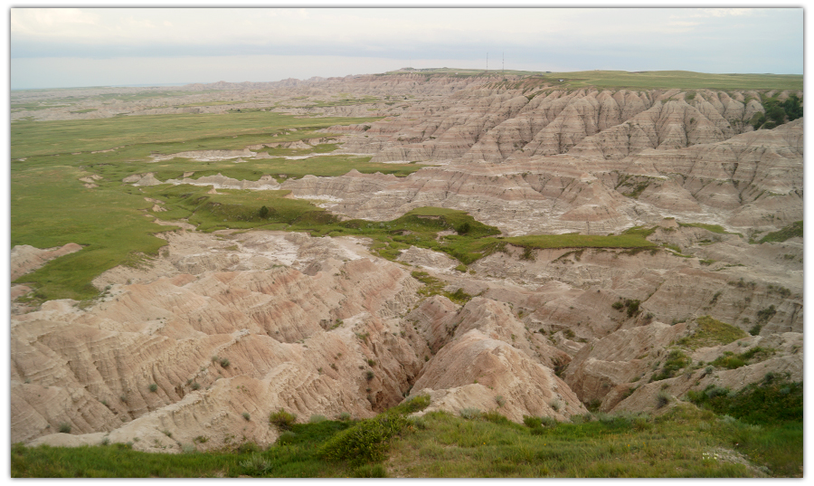 view from the overlook while camping near badlands national park