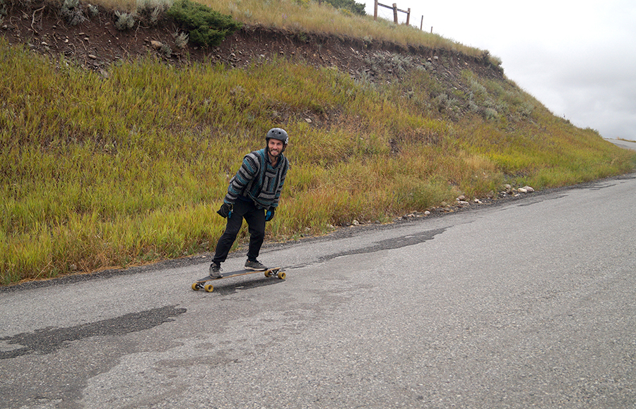 longboarding around big timber