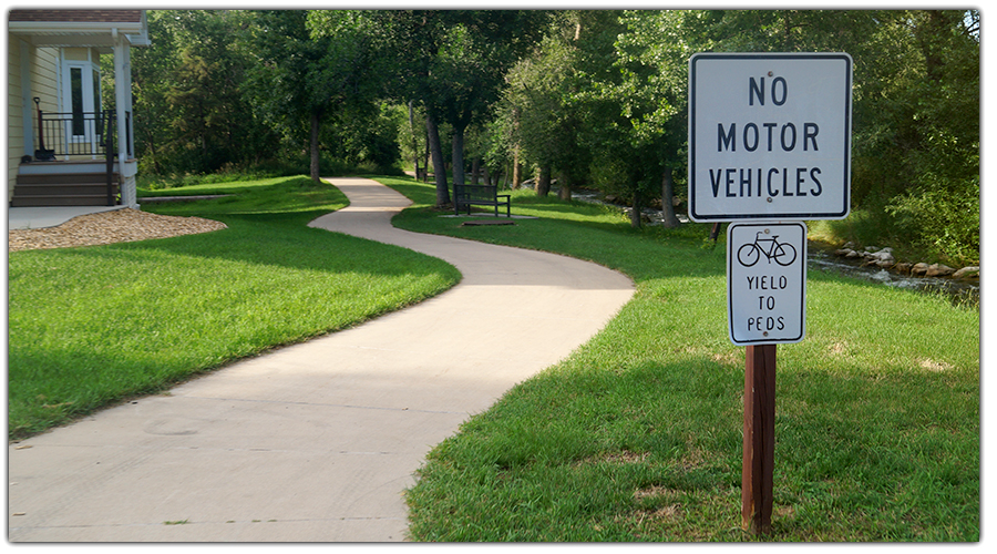 curvy segment of spearfish bike path