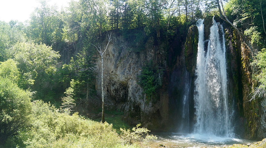 bridal veil falls just off of spearfish canyon scenic byway