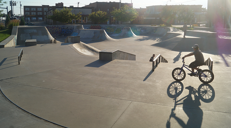 biking at the billings skatepark