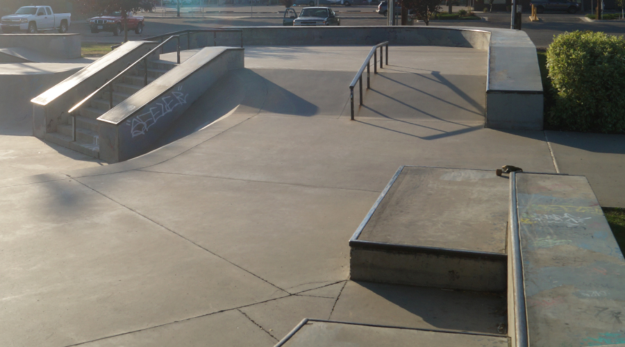 rails and coping at billings skatepark