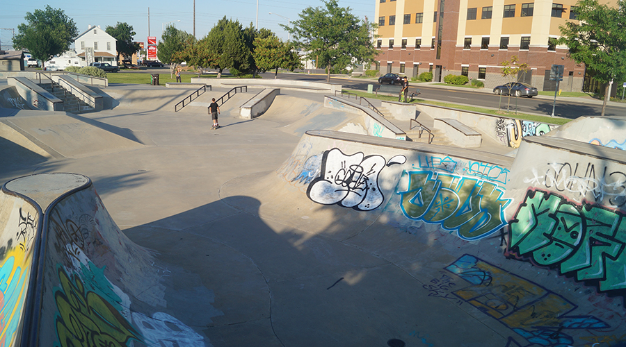 graffiti in the bowls at the skatepark