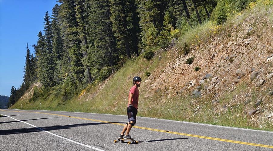 longboarding down hyalite canyon road