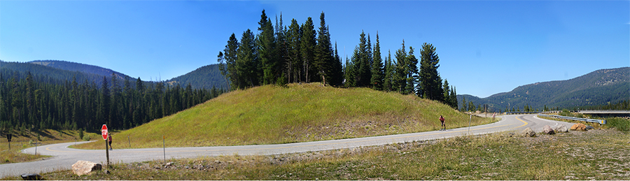 longboarding through a turn in hyalite canyon