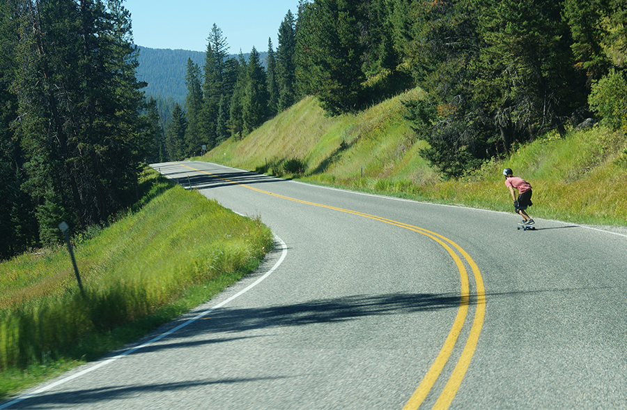 longboarding hyalite canyon road