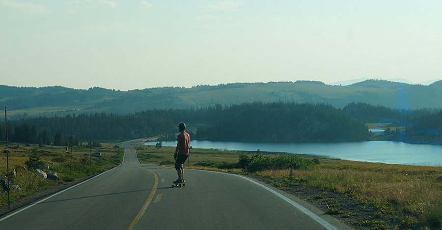 longboaring past high elevation lakes on beartooth highway