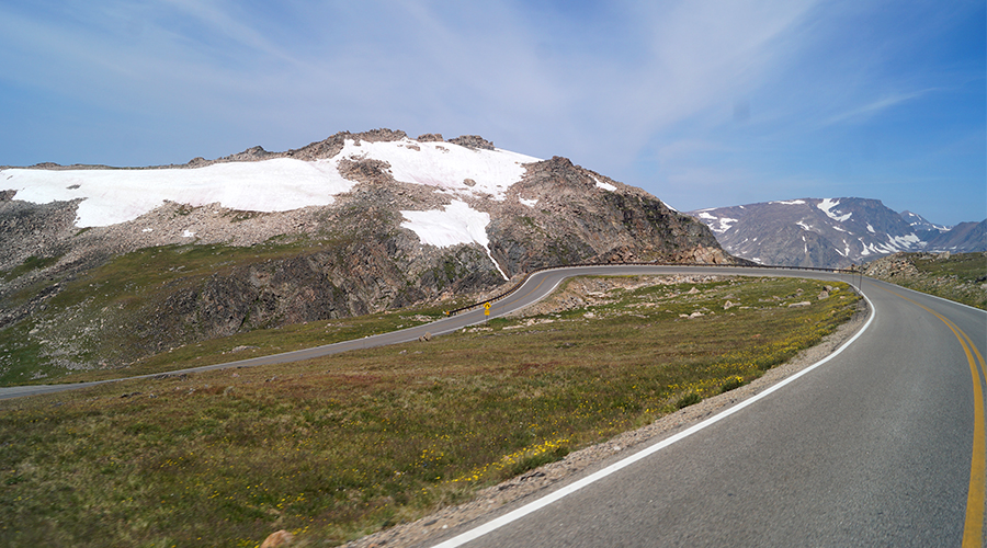 hairpin curve while longboarding beartooth highway