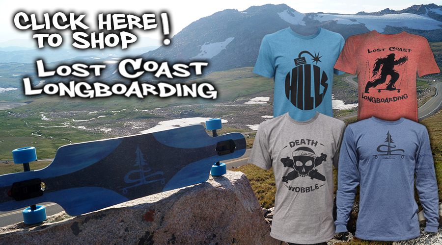 lost coast longboarding hand crafted longboard and t shirts