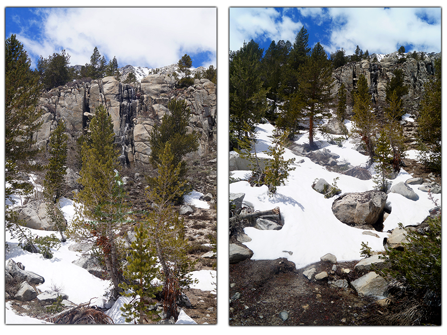 waterfall from the snow in the sierra nevadas