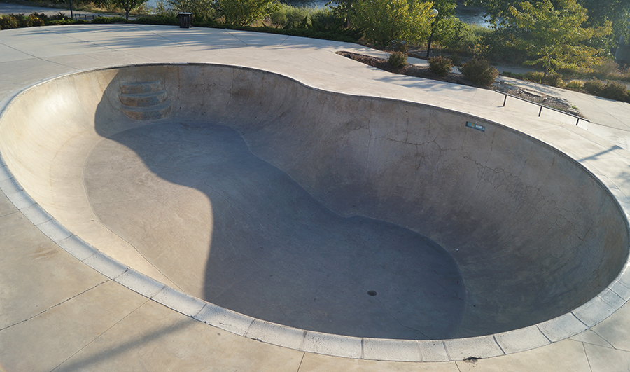 bean shaped bowl at Missoula Skatepark