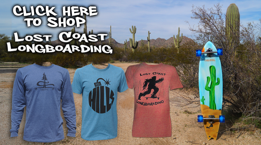 lost coast longboarding screen printed t shirts and hand painted longboards