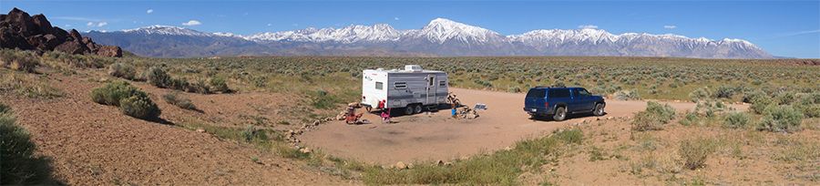 trailer camping at volcanic tablelands