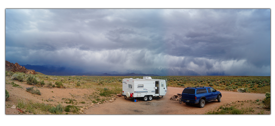 cloudy day camping near bishop