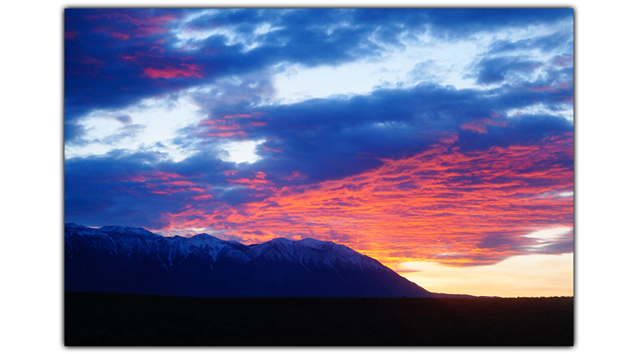 beautiful sunset while camping at volcanic tablelands