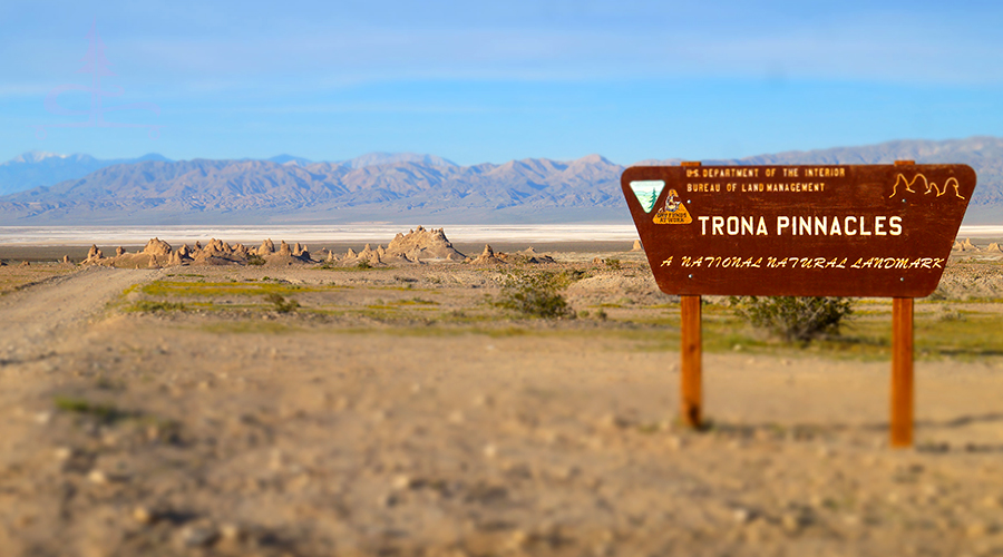 Trona Pinnacles with BLM sign
