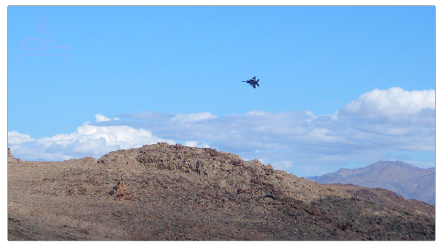 fighter jet near our camp spot