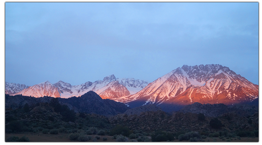 sunset on the sierra nevadas