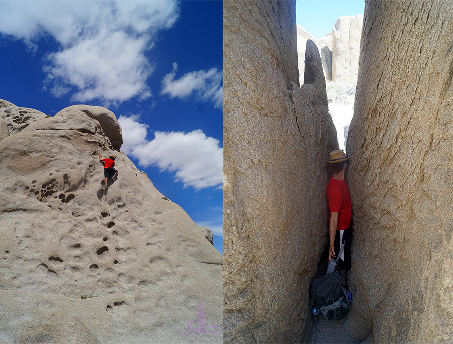 climbing up and through the awesome rock formations