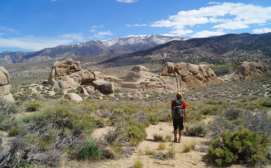 trails and boulders at the buttermilks near bishop