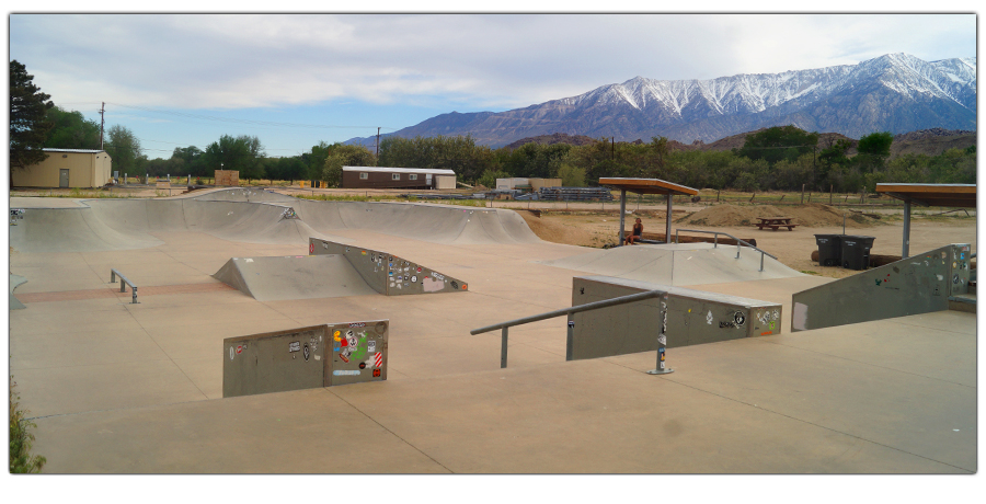 skatepark in lone pine layout and obstacles