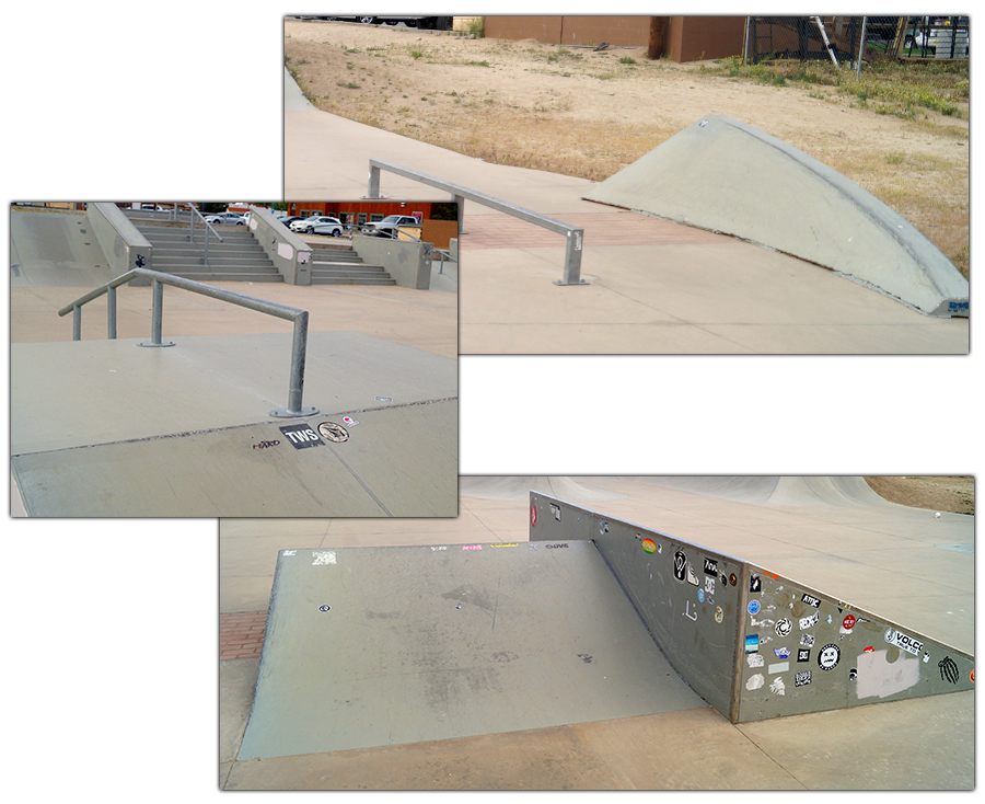 obstacles to shred at the skatepark