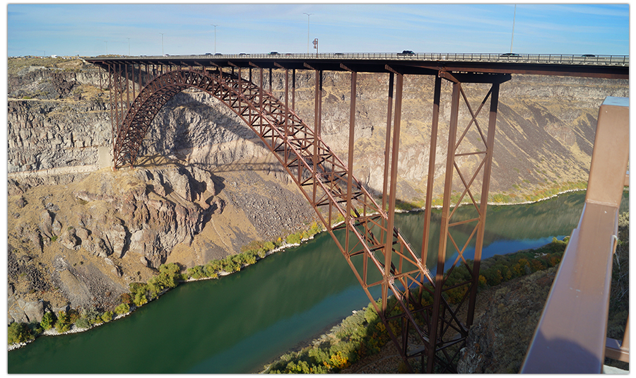 bridge overlooking beautiful river near twin falls