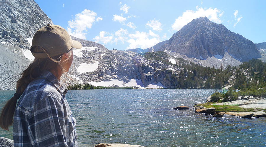 third lake surrounded with granite mountains