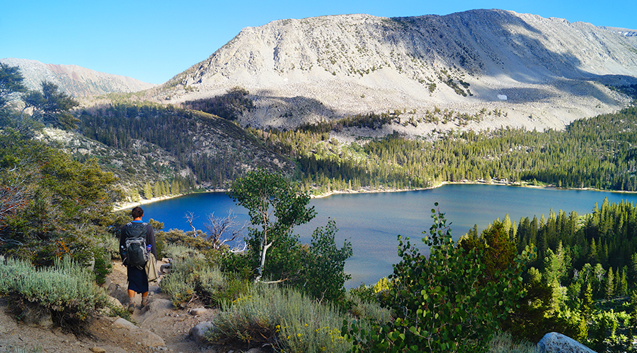 view of rock creek lake down below