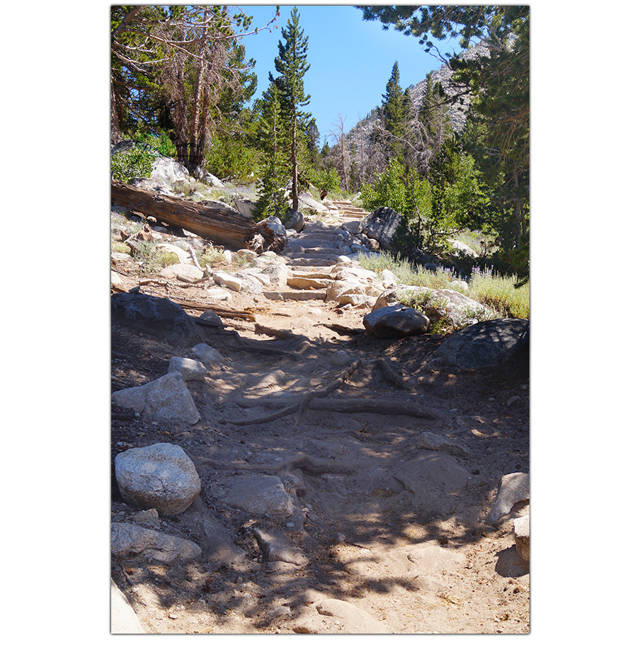 steep ascent to third lake on hilton lakes trail