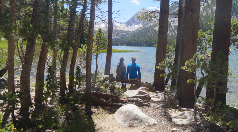 enjoying the views of davis lake