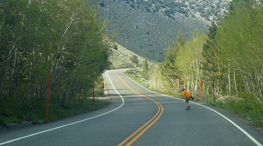 longboarding through the aspens on rock creek road