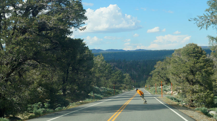 straightaway on rock creek road longboarding run