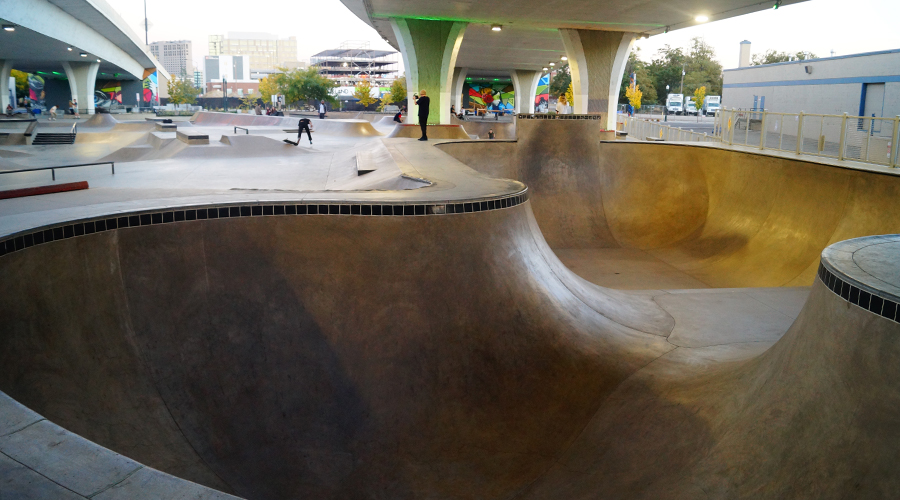 large deep bowl at the boise skatepark