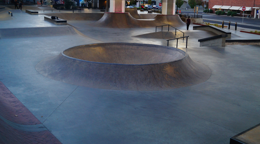 small crater bowl at rhodes skatepark